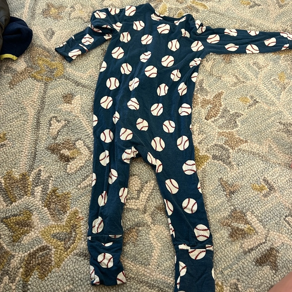 Baseball Print Kids bamboo One Piece - Picture 3 of 3